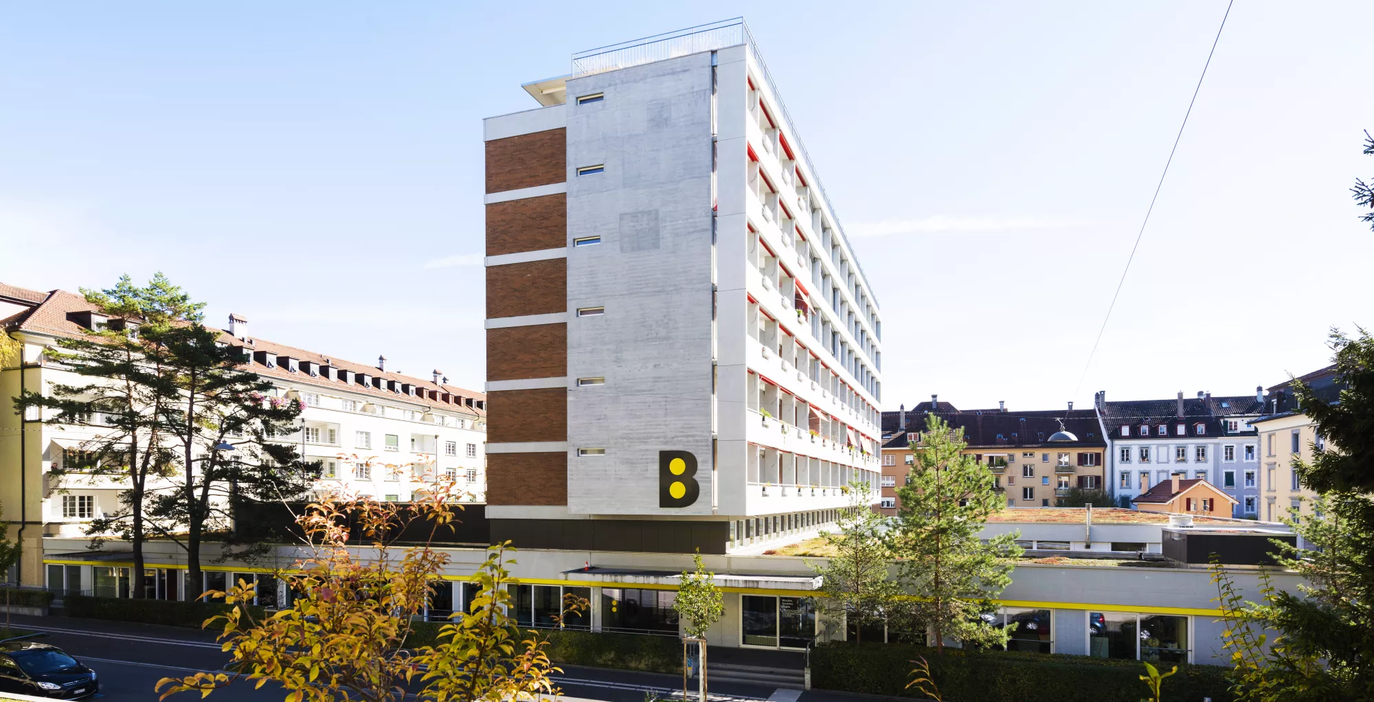 Bild zeigt das Gebäude vom Blinden-und Behindertenzentrum Bern
