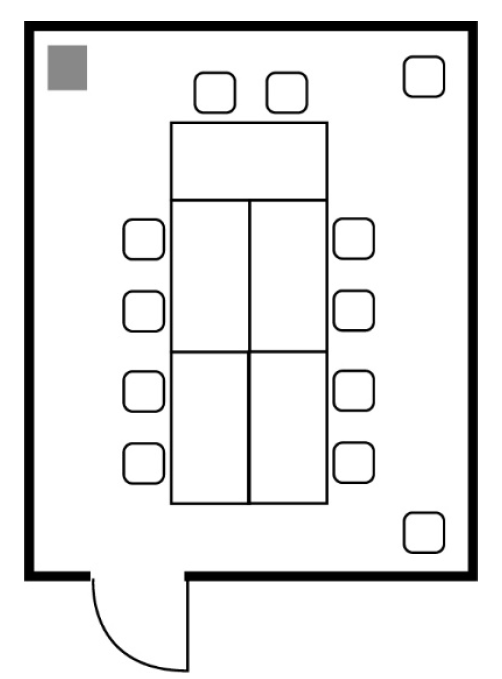 Grundrissplan von zwei Sitzungszimmern