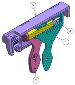 Technische Zeichnung eines Schubladenscharniers von USM