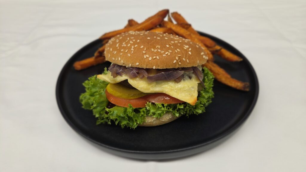 Mittagshit KW40: Hamburger mit Pommes